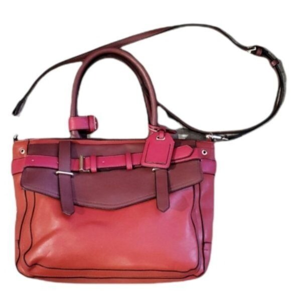 BAG Reed Krakoff Colorblock Red Shoulder HANDBAG Tote Crossbody WOMEN'S WOMAN'S - Picture 1 of 11